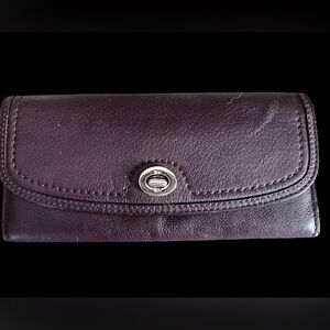 Coach Deep Maroon Leather Wallet